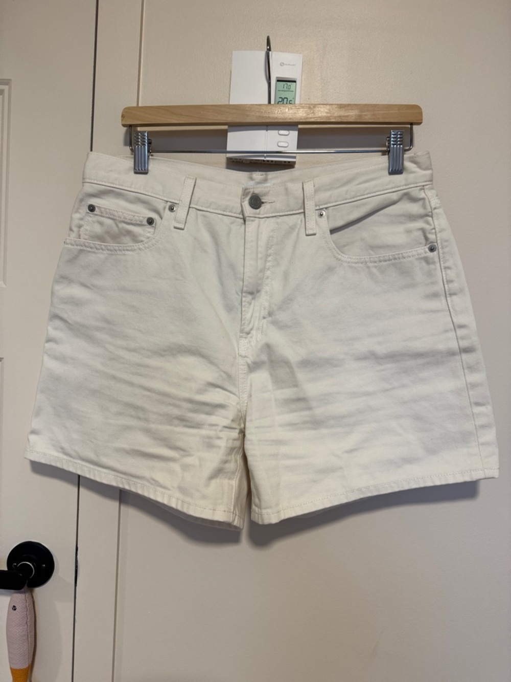 Uniqlo Women's High-Rise Denim Shorts - Off-White